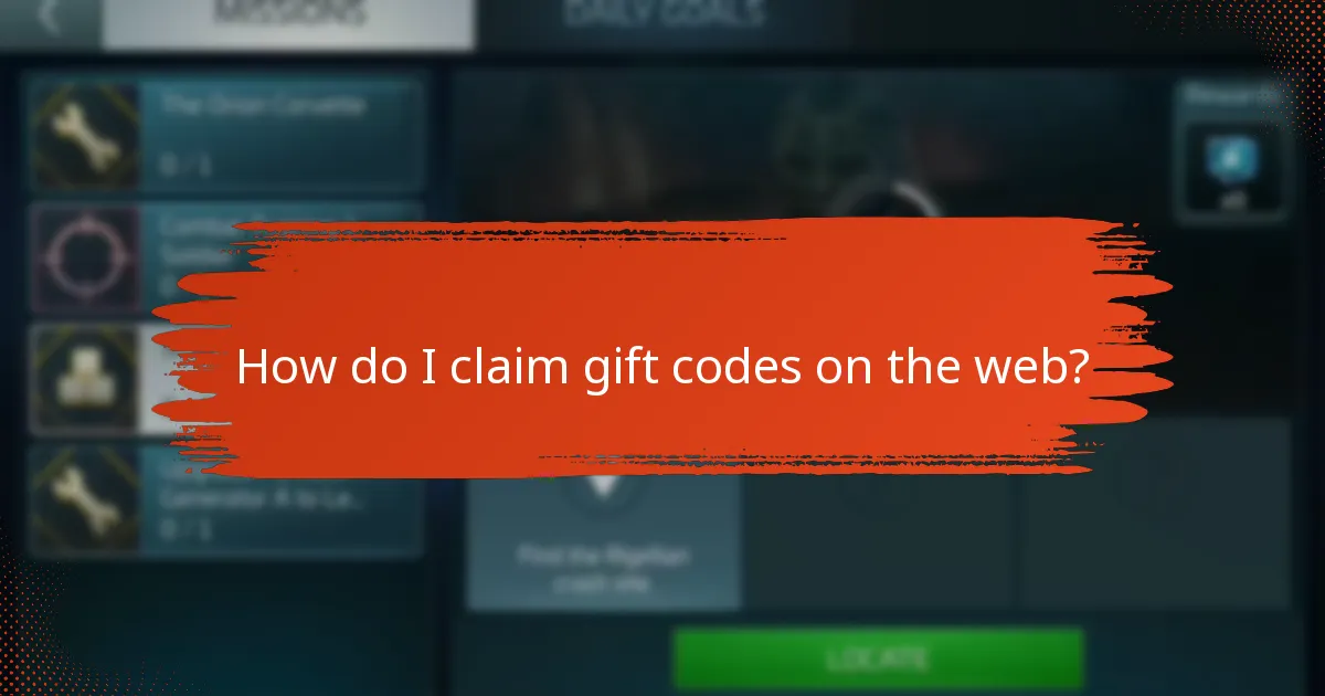 How do I claim gift codes on the web?